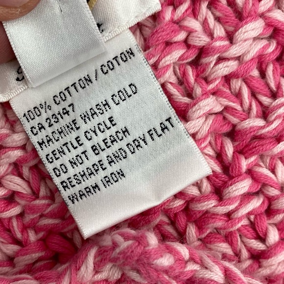 Talbots Vintage Hand-knit Pink cardigan sweater size L - Picture 8 of 8
